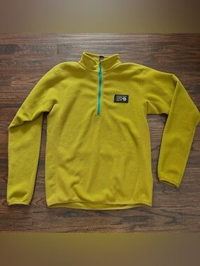 Mountain Hardwear Men’s Yellow Half-Zip Fleece Pullover Size Small